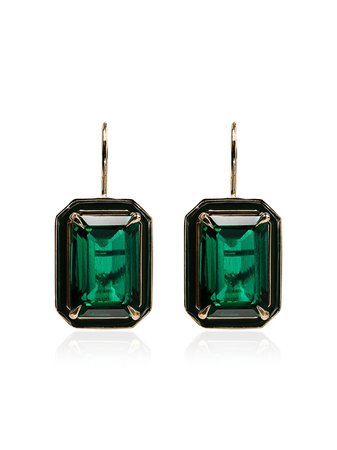 Alison Lou 14kt Gold Emerald Earrings