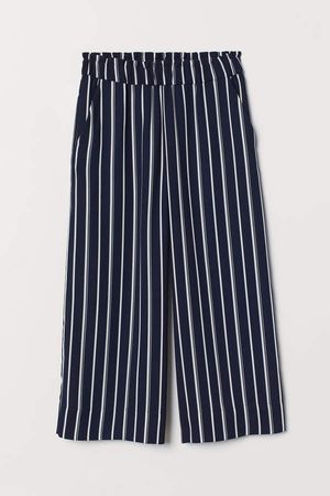 Cropped Pull-on Pants - Blue