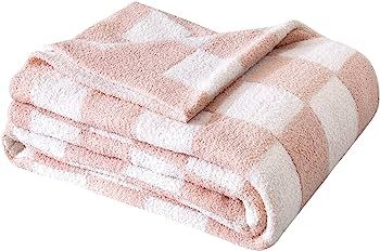 Amazon.com: SeaRoomy Throw Blanket Checkerboard Lightweight Blanket Ultra Soft Cozy Plaid Fuzzy Blankets Reversible Checkered Blanket for Couch Bed Decor Gift Idea(Light Pink, 51×63in) : Home & Kitchen