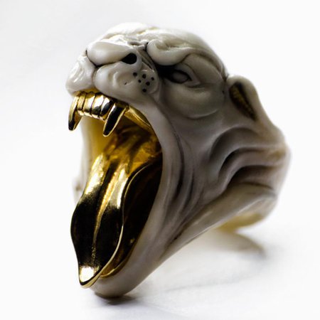 WHITE PANTHER RING Macabre Gadgets