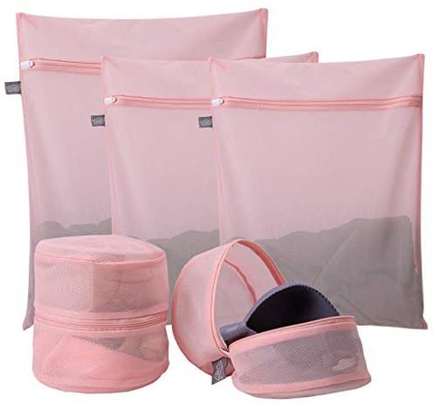 Amazon.com: Kimmama Mesh Laundry Bag-Heavy Duty Fine Mesh Wash Bag for Washing Machine-Supper Zippered Net Laundry Bag for Travel,Lingerie,Sweater,Garment,Undergarment （Fine Mesh) (5 PCS Pink) : Home & Kitchen