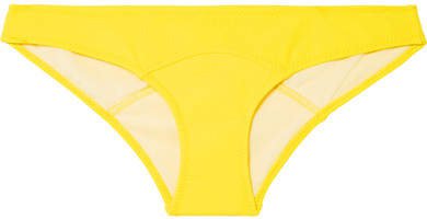 Arden Stretch-crepe Bikini Briefs - Bright yellow