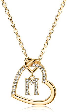 Amazon.com: Gold Initial Necklaces for Teen Girls, CZ Heart Pendant Initial A Necklaces for Teen Girls Women, Dainty Letter Necklace for Women Girls Jewelry Cute Heart Necklace Jewelry for Girls Gifts for Her: Jewelry