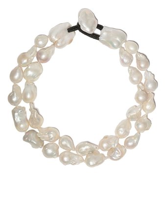 Monies double pearl necklace