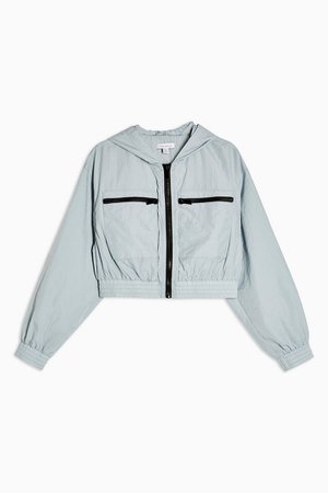 Blue Shell Cropped Jacket | Topshop