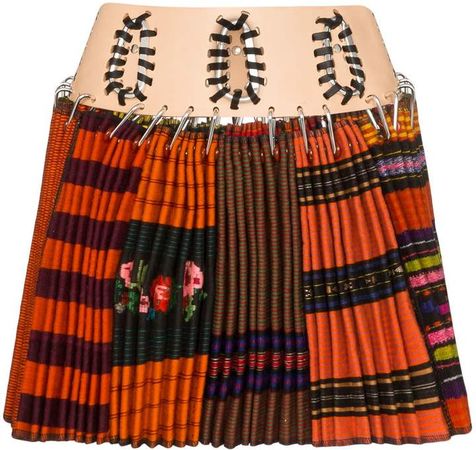 Chopova Lowena multi-print kilt skirt