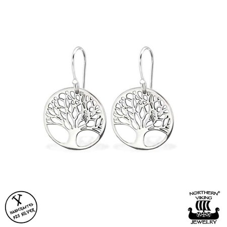 Tree of life silver earrings