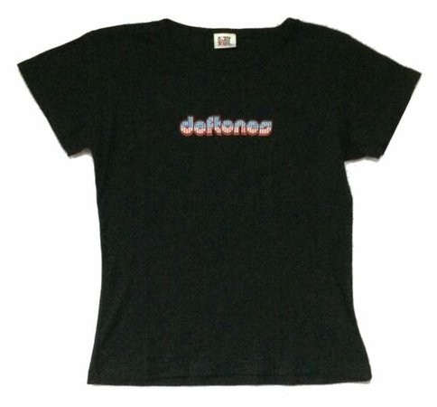 Deftones Stars & Stripes Logo Girls Juniors Black T Shirt OSFA New Official | eBay