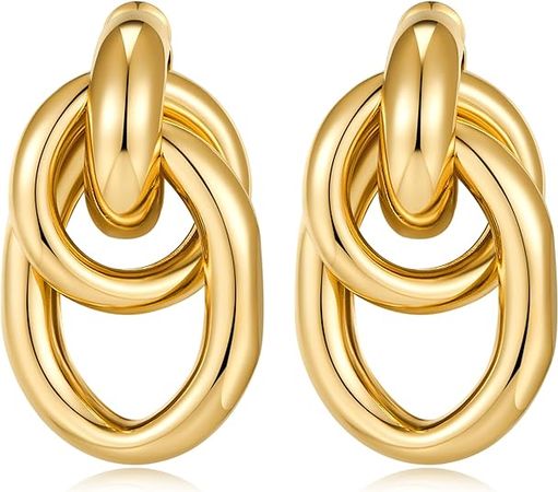 Amazon.com: Gold Geometric Drop Dangle Earrings for Women 18K Long Link Dangle Earrings Jewelry Gift: Clothing, Shoes & Jewelry