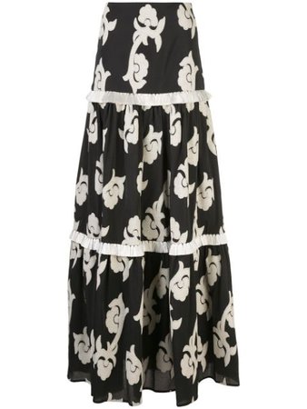 Alexis Surrey Long Tiered Skirt Ss20 | Farfetch.com