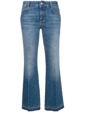 Blue Stella Mccartney Cropped Flared Jeans | Farfetch.com