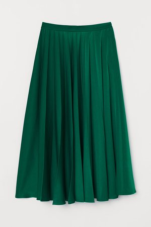 Falda plisada de satín - Verde - | H&M MX
