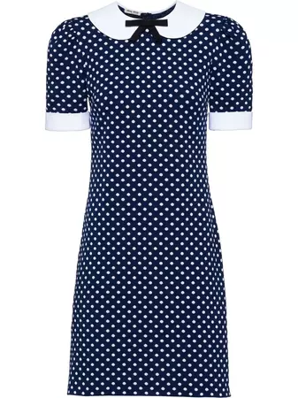 Shop Miu Miu polka dot-print jersey dress with Express Delivery - FARFETCH