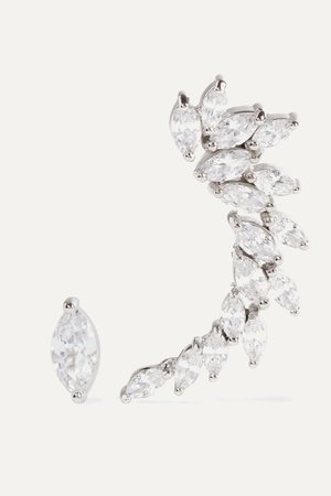 Silver Silver-tone cubic zirconia earrings | Kenneth Jay Lane | NET-A-PORTER