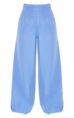 Petite Steal Blue Waist Wide Leg Tailored Trouser | PrettyLittleThing