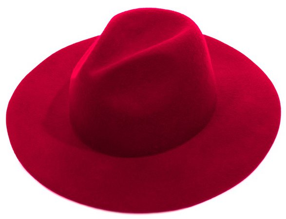 SUN YORKOS Red Wide Brim Fedora Blocked Untrimmed Felt Hat Base