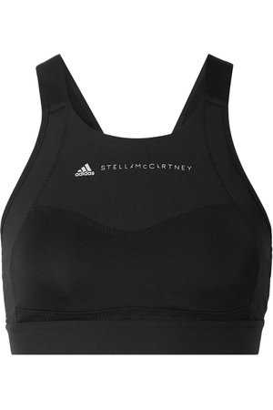 adidas by Stella McCartney | Essentials mesh-paneled Climalite stretch sports bra | NET-A-PORTER.COM