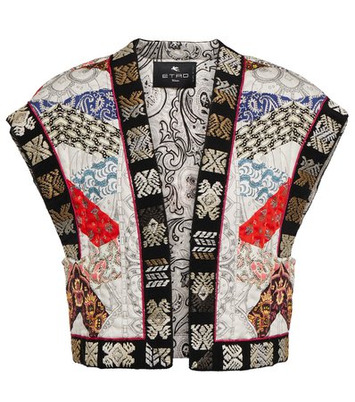 Etro - Printed quilted cotton crop vest | Mytheresa