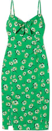 Teresa Cutout Floral-print Voile Dress - Green