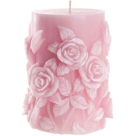 pink rose candle