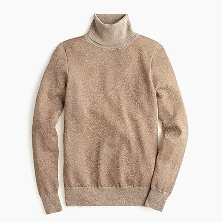 Turtleneck sweater in metallic knit : Women sweaters | J.Crew
