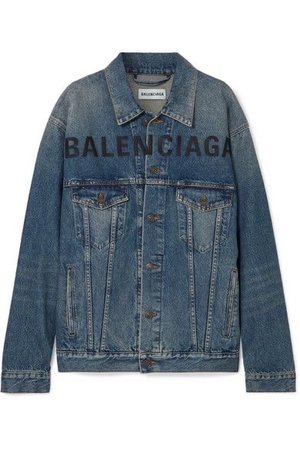 BALENCIAGA Oversized embroidered denim jacket