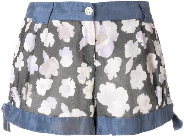 Pre-Owned side ties floral shorts