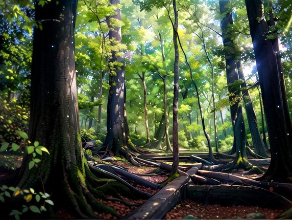 anime aesthetic fantasy forest