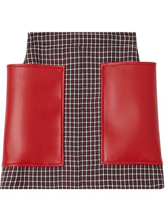 Red Burberry Pocket Detail Tartan Dry Wool Mini Skirt | Farfetch.com