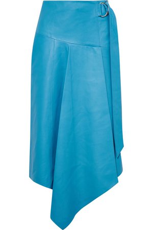 Tibi | Asymmetric leather midi skirt | NET-A-PORTER.COM