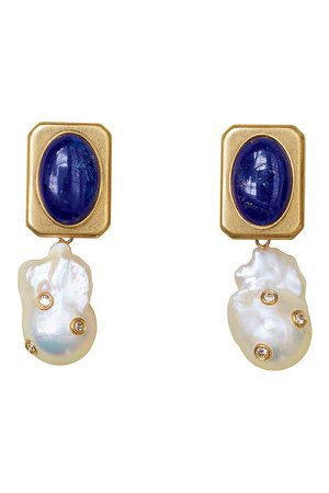 blue pearl earrings
