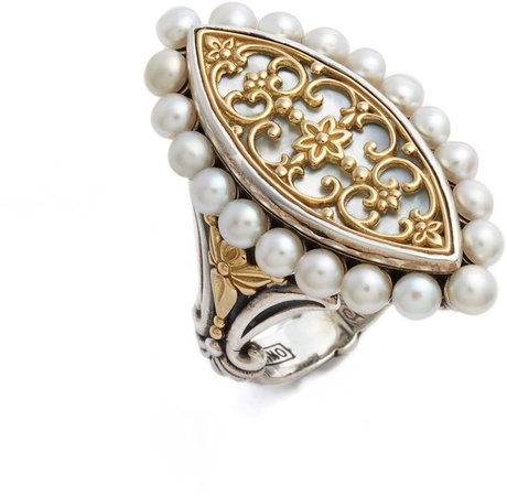 Sterling & Cultured Pearl Marquise Ring