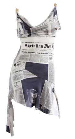 Newspaper print dress | John galliano