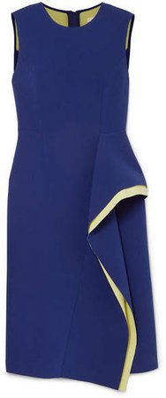 Collection - Draped Two-tone Crepe Dress - Violet