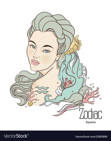 Zodiac aquarius as girl Royalty Free Vector Image