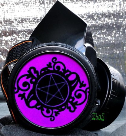 Demon's Rave | Cyberpunk/goth Pentagram Gas Mask