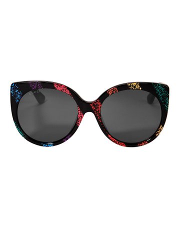 Rainbow Glitter Cat Eye Sunglasses