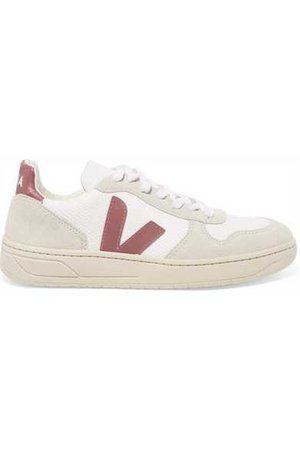 Veja | V-10 leather, mesh and suede sneakers | NET-A-PORTER.COM