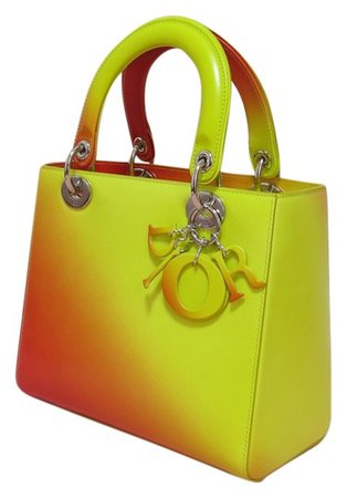 Dior Lady Dior Cruise 2014 Yellow Orange Gradient As In Picture Calfskin Tote - Tradesy