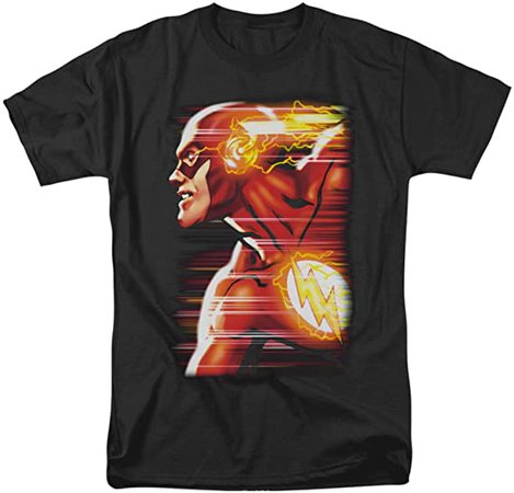 Amazon.com: Justice League of America DC Comics The Flash Speed Head Adult T-Shirt Black : Clothing, Shoes & Jewelry