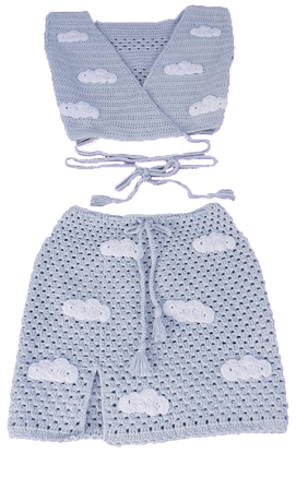 blue crochet set