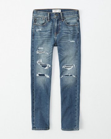 boys ripped skinny jeans | boys bottoms | Abercrombie.com