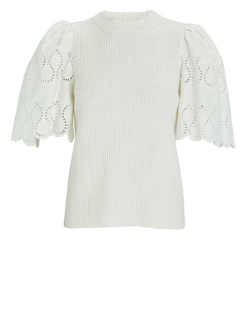 Sea Nadene Lace Sleeve Sweater | INTERMIX®