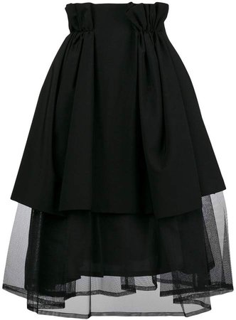 paperbag waist tulle layer skirt