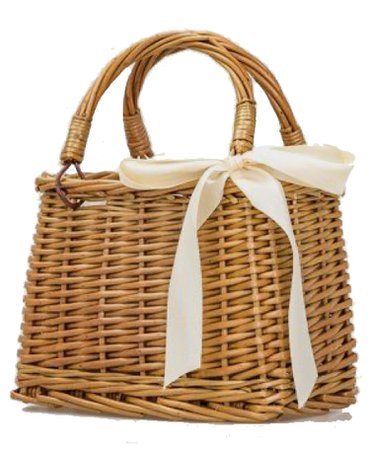 basket bag with ribbon