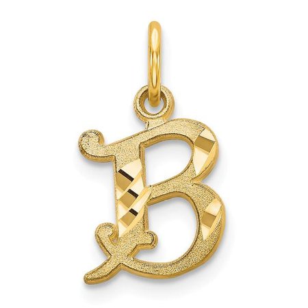 14k Yellow Gold Initial Monogram Name Letter B Pendant Charm Necklace – Ice Carats Designer Jewelry Gift