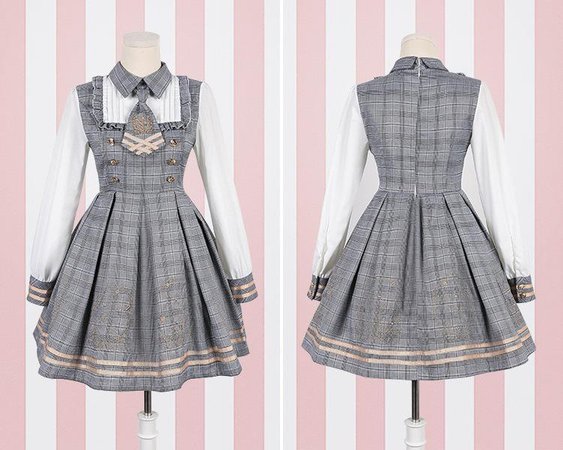 Detective Academy Embroidered Plaid Dress + Woolen Cloak SD00372– SYNDROME - Cute Kawaii Harajuku Street Fashion Store