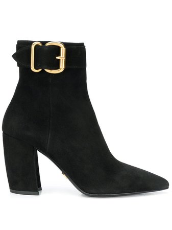 Black Prada Buckled Ankle Boots | Farfetch.com
