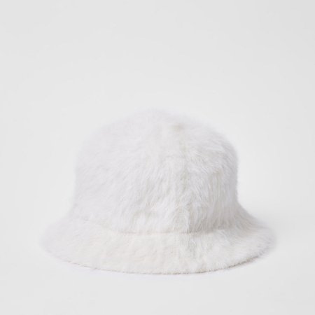 White fluffy bucket hat - Hats - Accessories - women