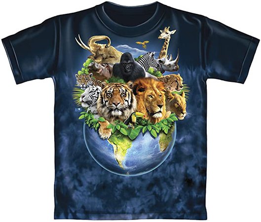 Amazon.com: Animals on Planet Earth Tie-Dye Youth Tee Shirt: Clothing